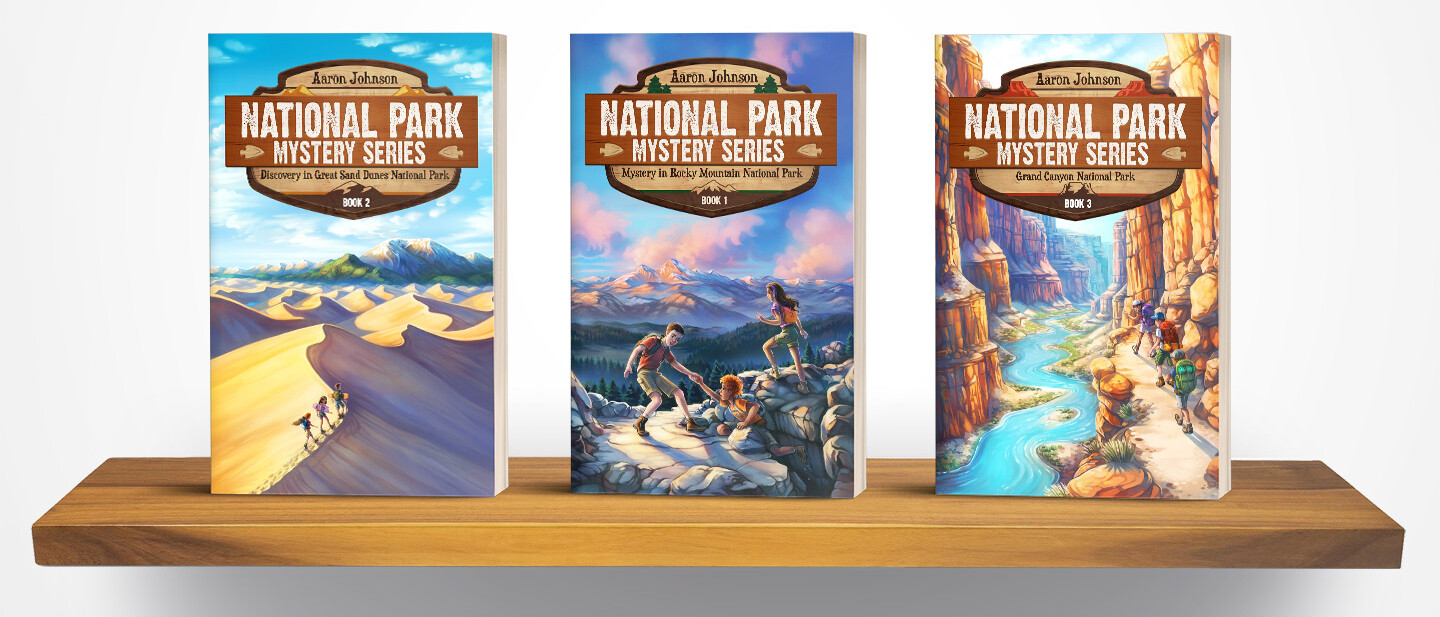 three national park mystery series book son wood bookshelf